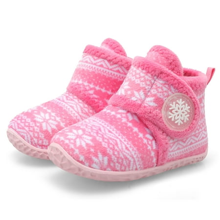 Barerun House Slippers for Kids Boys Girls Fuzzy Slippers Walking Shoes Dark Grey
