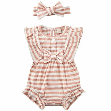 Bullpiano 2Pcs Summer Baby Girls Rompers With Headband Set Newborn One-pieces Flare Sleeve Bodysuit 0-12 Months
Bullpiano 2Pcs Summer Baby Girls Rompers With Headband Set Newborn One-pieces Flare Sleeve Bodysuit 0-12 Months