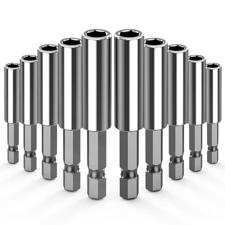 Magnetic Bit Holder 10 Pack 1/4inch Hex Bit Holder for Power Drills and Impact Drivers - Magnetic Driver Bit Holder
Magnetic Bit Holder 10 Pack 1/4inch Hex Bit Holder for Power Drills and Impact Drivers - Magnetic Driver Bit Holder