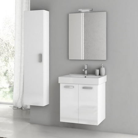 ACF by Nameeks ACF C10-GW Cubical 22-in. Single Bathroom Vanity Set - Glossy White