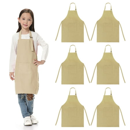 Toptie 6 Pack Kids Aprons with Pocket & Adjustable Strap Child Chef Bib Apron for Kitchen Cooking Baking Painting-Khaki-L
Toptie 6 Pack Kids Aprons with Pocket & Adjustable Strap Child Chef Bib Apron for Kitchen Cooking Baking Painting-Khaki-L