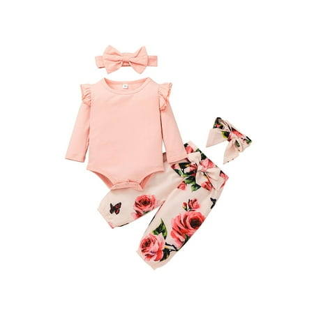 Canrulo Floral Newborn Infant Baby Girl 4Pcs Clothes Ruffles Long Sleeve Romper Bow Pants Headband Outfits Pink 18-24 Months
Canrulo Floral Newborn Infant Baby Girl 4Pcs Clothes Ruffles Long Sleeve Romper Bow Pants Headband Outfits Pink 18-24 Months