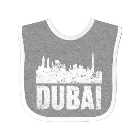Inktastic Dubai City Skyline with Grunge Gift Baby Boy or Baby Girl Bib