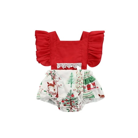 Sunisery Christmas Newborn Baby Girls Casual Fly Sleeve Romper Cartoon Deer Jumpsuit Bodysuit Clothes Red 12-18 Months
Sunisery Christmas Newborn Baby Girls Casual Fly Sleeve Romper Cartoon Deer Jumpsuit Bodysuit Clothes Red 12-18 Months