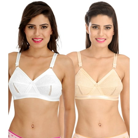 Ossirrio Women s Delicate Everyday Plus Size Cotton Bra Full Coverage Non Wired Non Padded Bra