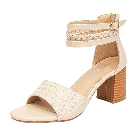 Women Sandals Summer New Pattern Fashion Solid Color Versatile Casual Thick Heel Square Heel Comfortable Non Slip Buckle Strap Shoes
Women Sandals Summer New Pattern Fashion Solid Color Versatile Casual Thick Heel Square Heel Comfortable Non Slip Buckle Strap Shoes