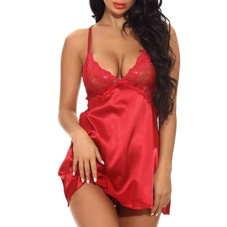 Dido Lace Sleepwear Women Lingerie Girl Strap Nightdress Underwear Set