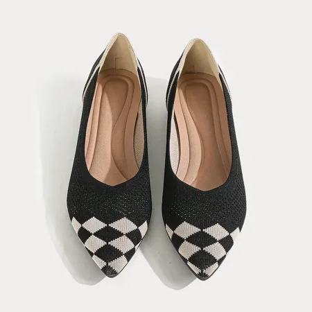 Women‘s Knit Flat Shoes Lightweight Breathable Argyle Pattern Pointed Toe Mesh Shoes Womens Outdoor Footwear
Women‘s Knit Flat Shoes Lightweight Breathable Argyle Pattern Pointed Toe Mesh Shoes Womens Outdoor Footwear