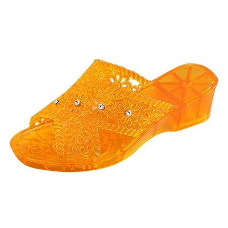 Cathalem Jelly Rhinestone Slippers Medium Heel Flat Thick Sole Casual Shoes Fashion Slippers Gold 37
Cathalem Jelly Rhinestone Slippers Medium Heel Flat Thick Sole Casual Shoes Fashion Slippers Gold 37