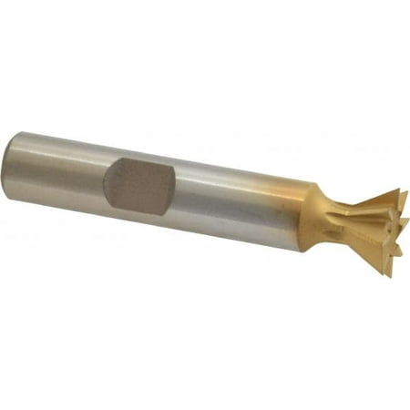 Whitney Tool Co. 1/2 Diam x 7/32 Wide HSS 60° Dovetail Cutter TiN Finish 3/8 Shank Diam 2-1/8 OAL 8 Teeth