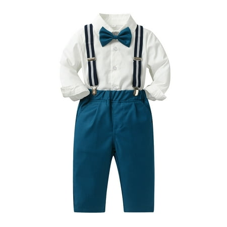 YTIANH Boys Clothes Set Toddler Gentlemen Wedding Suit Long Sleeve Bowtie Formal Dress Shirts Suspenders Pants Outfits (Z726B-Blue 12-18 Months)
YTIANH Boys Clothes Set Toddler Gentlemen Wedding Suit Long Sleeve Bowtie Formal Dress Shirts Suspenders Pants Outfits (Z726B-Blue 12-18 Months)