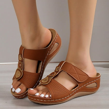 Cameland Womens Sandals with Arch Support Solid Color Casual Thick Sole Orthopedic Sandals Comfortable Soft Sole Beach Wedge Sandals for Women Up to 65% off!
Cameland Womens Sandals with Arch Support Solid Color Casual Thick Sole Orthopedic Sandals Comfortable Soft Sole Beach Wedge Sandals for Women Up to 65% off!