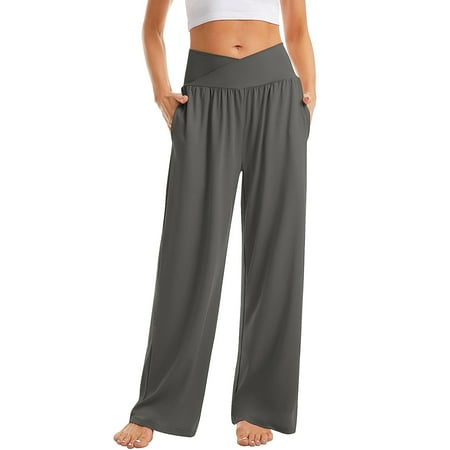 Peyakidsaa Women s Casual Wide Leg Trousers Crossover High Waist Lounge Pajama Pants with Pockets
Peyakidsaa Women s Casual Wide Leg Trousers Crossover High Waist Lounge Pajama Pants with Pockets
