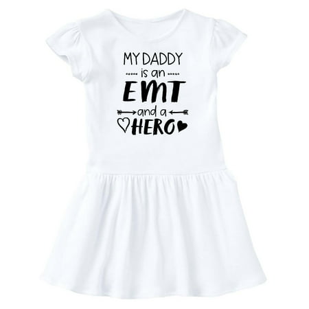 Inktastic My Daddy is an EMT and a Hero Gift Baby Girl Dress