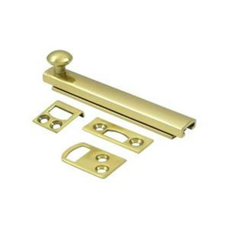 4 in. Heavy Duty Surface Bolt with Concealed Screw Bright