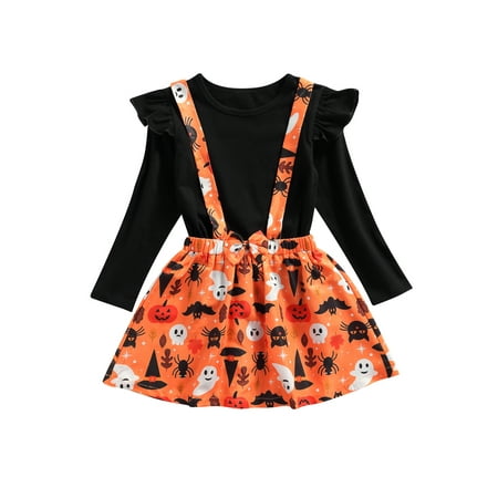 FOCUSNORM Toddler Girls Halloween Clothes Set O-Neck Long Sleeve Pullover + Ghost Print Suspender Skirt 2 Pcs
FOCUSNORM Toddler Girls Halloween Clothes Set O-Neck Long Sleeve Pullover + Ghost Print Suspender Skirt 2 Pcs