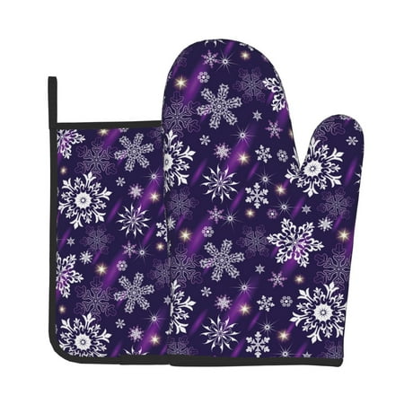 Vsdgher Christmas Purple Snowflakes Oven Mitts and Pot Holders 2 pcs Set High Heat Resistant Kitchen Oven Glove for Baking and Cooking
Vsdgher Christmas Purple Snowflakes Oven Mitts and Pot Holders 2 pcs Set High Heat Resistant Kitchen Oven Glove for Baking and Cooking