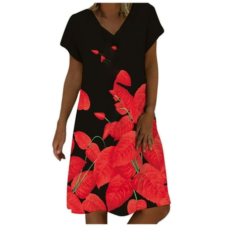 Ziloco Women s Casual Fashion V-Neck Botanical Floral Print Short Sleeve Dress bra for backless dresses Red XL
Ziloco Women s Casual Fashion V-Neck Botanical Floral Print Short Sleeve Dress bra for backless dresses Red XL