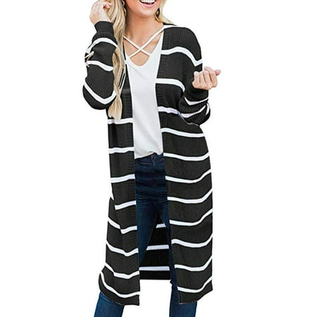 Ziloco Women Long Sleeve Striped Open Front Casual Knitted Outerwear Cardigan Sweater Jacket maternity coats jackets & vests Black M
Ziloco Women Long Sleeve Striped Open Front Casual Knitted Outerwear Cardigan Sweater Jacket maternity coats jackets & vests Black M