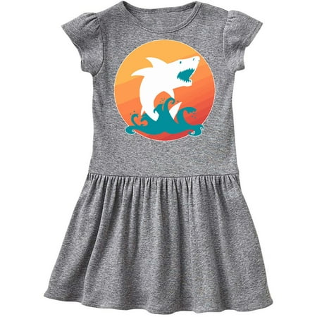 Inktastic Shark with Orange Sunset Gift Toddler Girl Dress