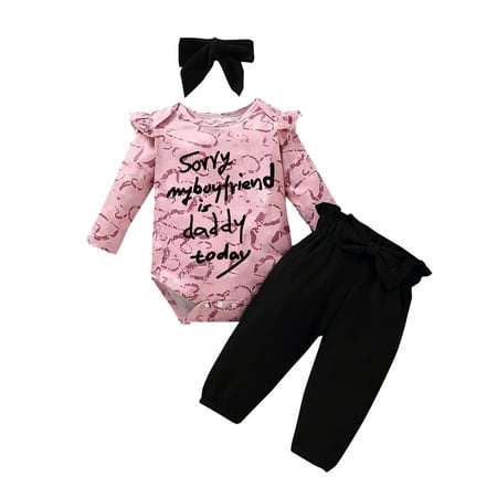Fesfesfes Newborn Infant Baby Jumpsuit Print Romper Bodysuit+Solid Pants+Headband Set Outfits Plus Size Clearance $10
Fesfesfes Newborn Infant Baby Jumpsuit Print Romper Bodysuit+Solid Pants+Headband Set Outfits Plus Size Clearance $10