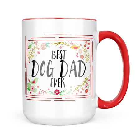 Neonblond Happy Floral Border Dog Dad Mug gift for Coffee Tea lovers