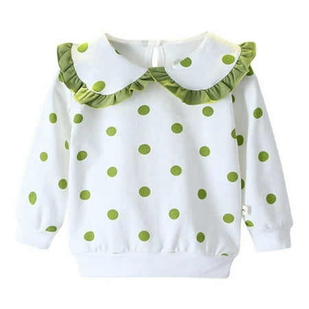 Hazel Tech Girls Lace Collar Polka-dot Sweater Baby Girl Clothes