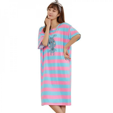 Wisremt Night Dress Women Sleepwear Short Sleeve pajamas Loose Dress Stripe Print Women s Summer Dress Blue XXL
Wisremt Night Dress Women Sleepwear Short Sleeve pajamas Loose Dress Stripe Print Women s Summer Dress Blue XXL