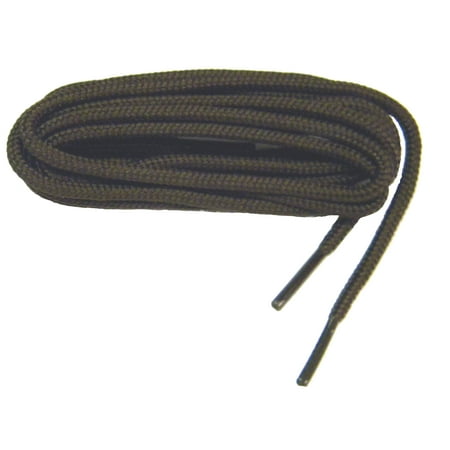 2 Pair Pack 90 Inch 229 cm Dark Brown Heavy Duty 4mm 1/8 inch Round Thick Boot Shoelaces Bootlaces