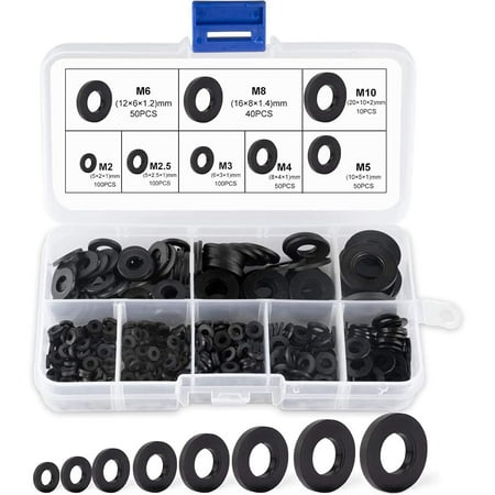 Black Plastic Washers Washer for Mechanics Assortment of Washers Washer for Mechanics 500 Pcs