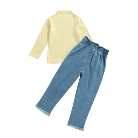 Fanvereka Solid Color Long Sleeve Round Neck Pullover + Jeans with Pockets Set 
Fanvereka Solid Color Long Sleeve Round Neck Pullover + Jeans with Pockets Set