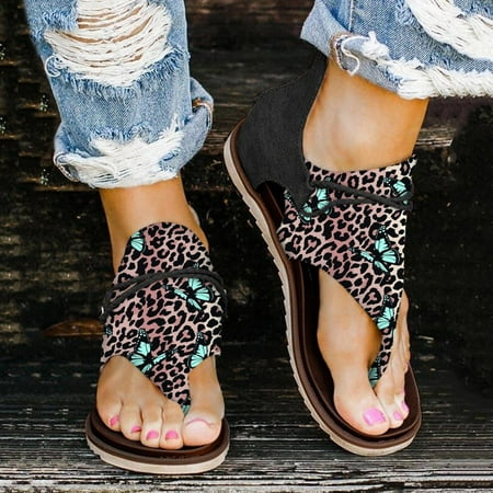 

Ovzne Sandals Women Sandal Women S Printing Zipper Casual Vacation Open Toe Pinch Toe Flat Beach Sandals Sparkly Sandals For Women