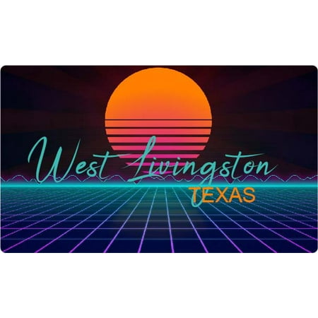 West Livingston Texas 4 X 2.25-Inch Fridge Magnet Retro Neon Design