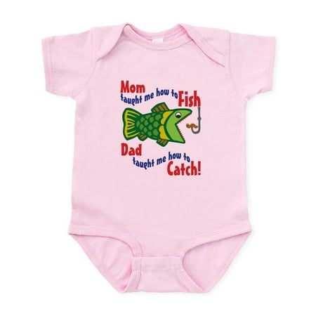 CafePress - Dad Mom Fishing Infant Bodysuit - Baby Light Bodysuit