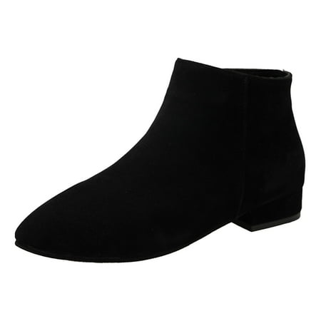 ZMHEGW Womens Boots Thick Low Heeled Bare Warm Outdoor Bare Boots Shoes
