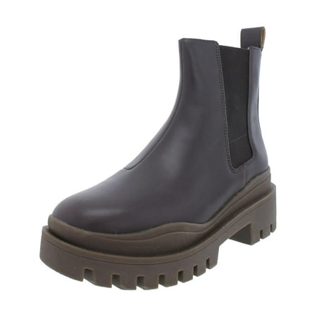 Vionic Womens Karsen Leather Lugged Sole Chelsea Boots