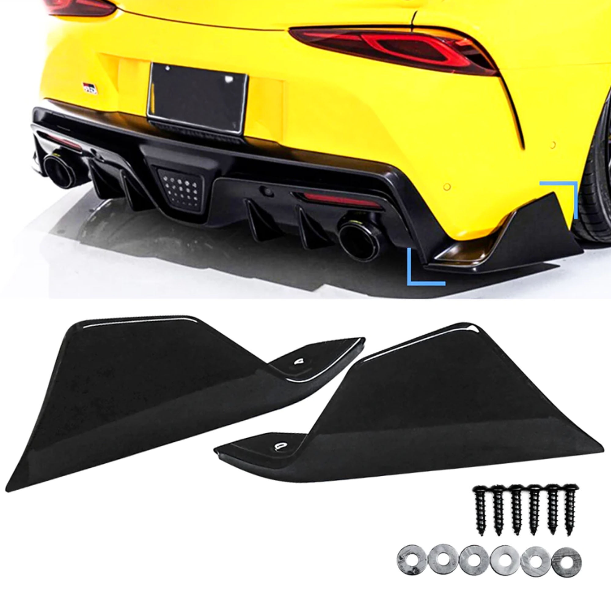 NINTE Rear Bumper Side Corner Aprons Spats For 2020 2023 Toyota GR