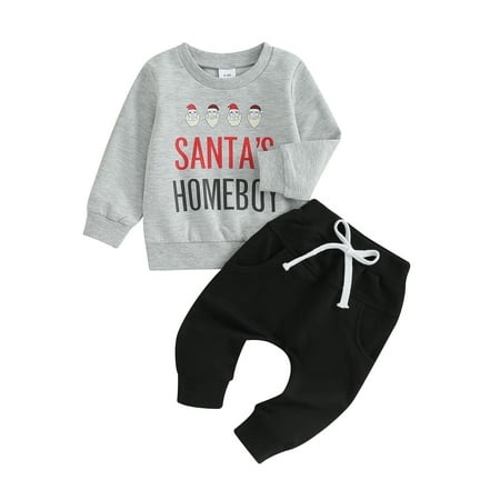Baby Boy Christmas Outfits Santa Letter Print Sweatshirt + Trousers
Baby Boy Christmas Outfits Santa Letter Print Sweatshirt + Trousers