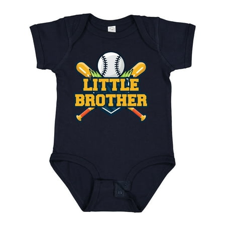 Inktastic Little Brother Baseball Gift Baby Boy Bodysuit