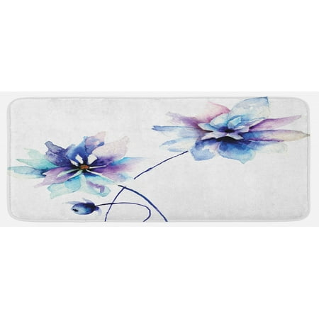 Watercolor Flower Kitchen Mat Flora Drawing Soft Spring Colors Retro Style Floral Art Plush Decorative Kitchen Mat with Non Slip Backing 47 X 19 White Purple Blue by Ambesonne 
Watercolor Flower Kitchen Mat Flora Drawing Soft Spring Colors Retro Style Floral Art Plush Decorative Kitchen Mat with Non Slip Backing 47 X 19 White Purple Blue by Ambesonne