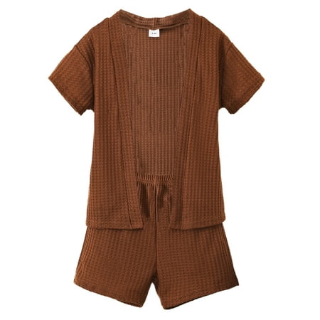 Gwiyeopda Kids Boys Girls Summer 2PCS Outfits Short Sleeve Open Front Cardigan Tops Shorts Set Kid Clothing
Gwiyeopda Kids Boys Girls Summer 2PCS Outfits Short Sleeve Open Front Cardigan Tops Shorts Set Kid Clothing