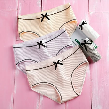 Jiaroswwei Sweet Girls Solid Color Bowknot Low Waist Ribbed Panties Cotton Briefs Underwear
Jiaroswwei Sweet Girls Solid Color Bowknot Low Waist Ribbed Panties Cotton Briefs Underwear