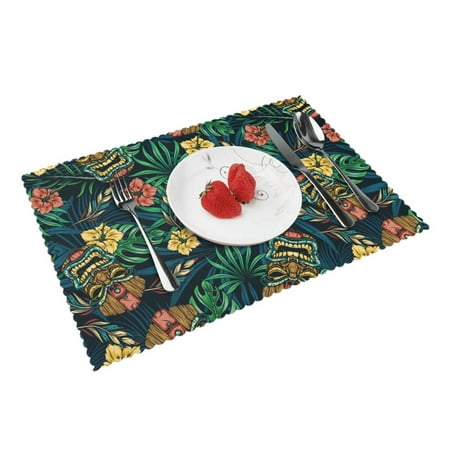 Home Tropical-Tiki-Flower Placemats Set Of 4 Washable Wipeable Place Mats Place Mats For Festival Parties Family Dinner (12 X 18inch)
Home Tropical-Tiki-Flower Placemats Set Of 4 Washable Wipeable Place Mats Place Mats For Festival Parties Family Dinner (12 X 18inch)