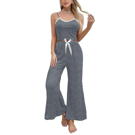 Elegant Polka Dot Spaghetti Strap Pant Sets Sleeveless Grey Womens Pajama Sets (Women s)
Elegant Polka Dot Spaghetti Strap Pant Sets Sleeveless Grey Womens Pajama Sets (Women s)