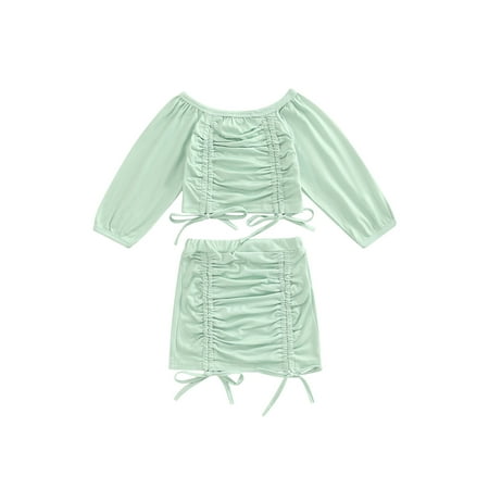 Bagilaanoe 2Pcs Toddler Baby Girls Skirt Set Drawstring Ruched Long Sleeve Tops + Mini Skirts 12M 18M 24M 3T 4T 5T Kids Casual Outfits
Bagilaanoe 2Pcs Toddler Baby Girls Skirt Set Drawstring Ruched Long Sleeve Tops + Mini Skirts 12M 18M 24M 3T 4T 5T Kids Casual Outfits