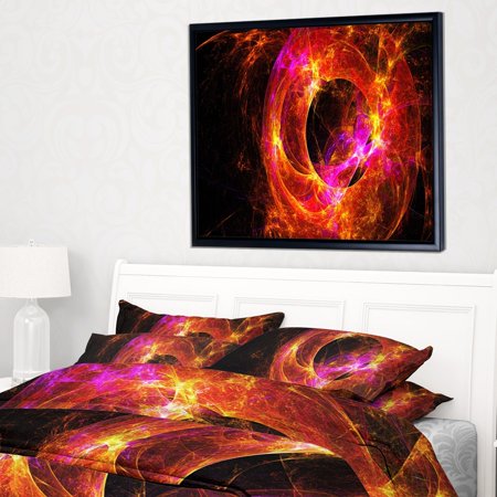 DESIGN ART Designart 'Far Spherical Galaxy Red' Abstract Framed Canvas art print