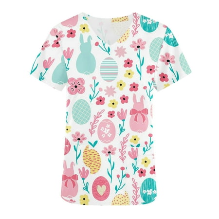 MELDVDIB Womens Nursing Scrub Tops Working Uniform Short Sleeve V Neck Workwear Casual Summer Blouse T Shirts with Pockets Easter Gifts on Clearance
MELDVDIB Womens Nursing Scrub Tops Working Uniform Short Sleeve V Neck Workwear Casual Summer Blouse T Shirts with Pockets Easter Gifts on Clearance