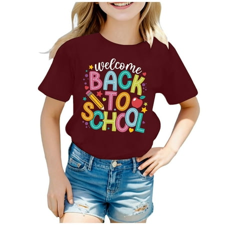 Tops for Teens Back School Graphic Short Sleeve Round Neck Tee Bright Comfortable Tops for Teen Girls
Tops for Teens Back School Graphic Short Sleeve Round Neck Tee Bright Comfortable Tops for Teen Girls