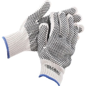 Global Industrial PVC Dot Knit Gloves Double-Sided Black X-Large 1-Dozen