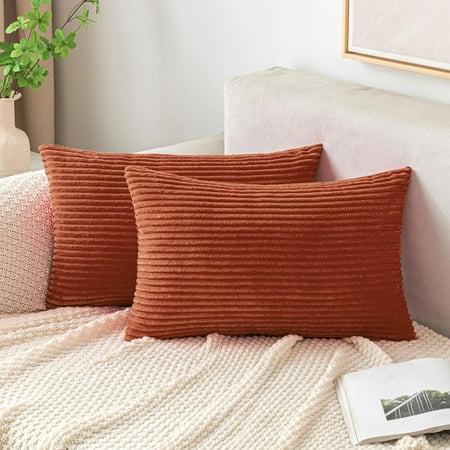 EMEMA Fall Terracotta Throw Pillow Covers Corduroy Decorative Soft Striped Rectangle Cushion Covers Spring Pillowcases for Couch Sofa Bedroom Chair Car 16x16 Inch Set of 2
EMEMA Fall Terracotta Throw Pillow Covers Corduroy Decorative Soft Striped Rectangle Cushion Covers Spring Pillowcases for Couch Sofa Bedroom Chair Car 16x16 Inch Set of 2
